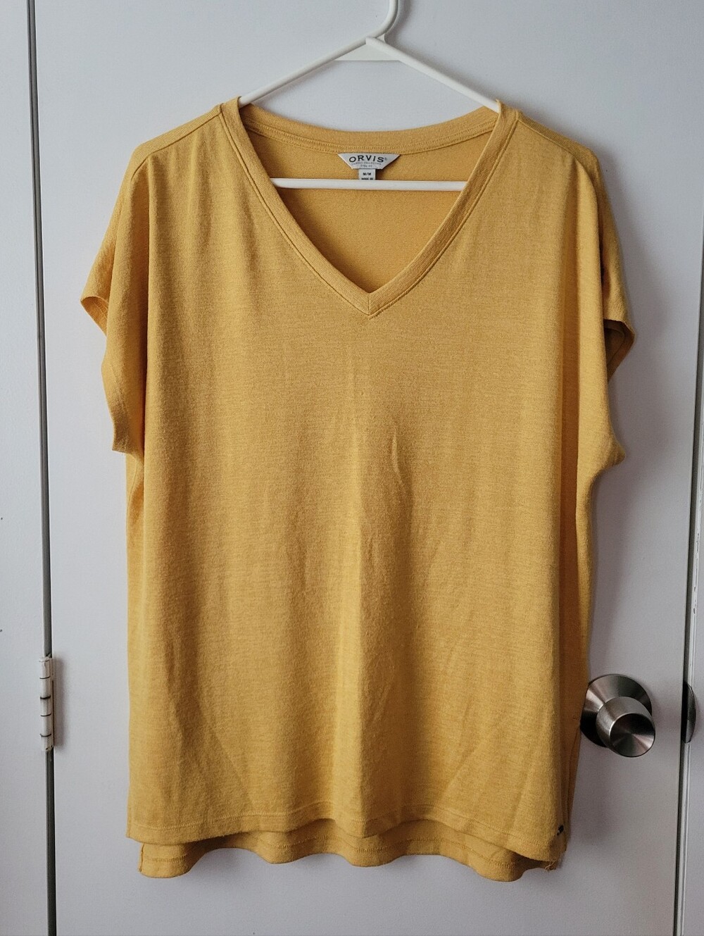 Orvis Yellow V-neck Tee